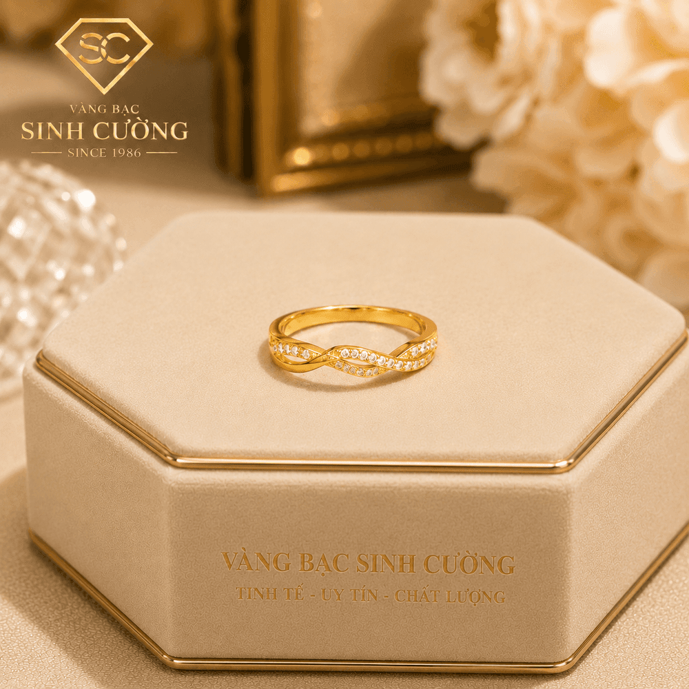 Nhẫn Ánh Tuyết — Vàng tây 10K
