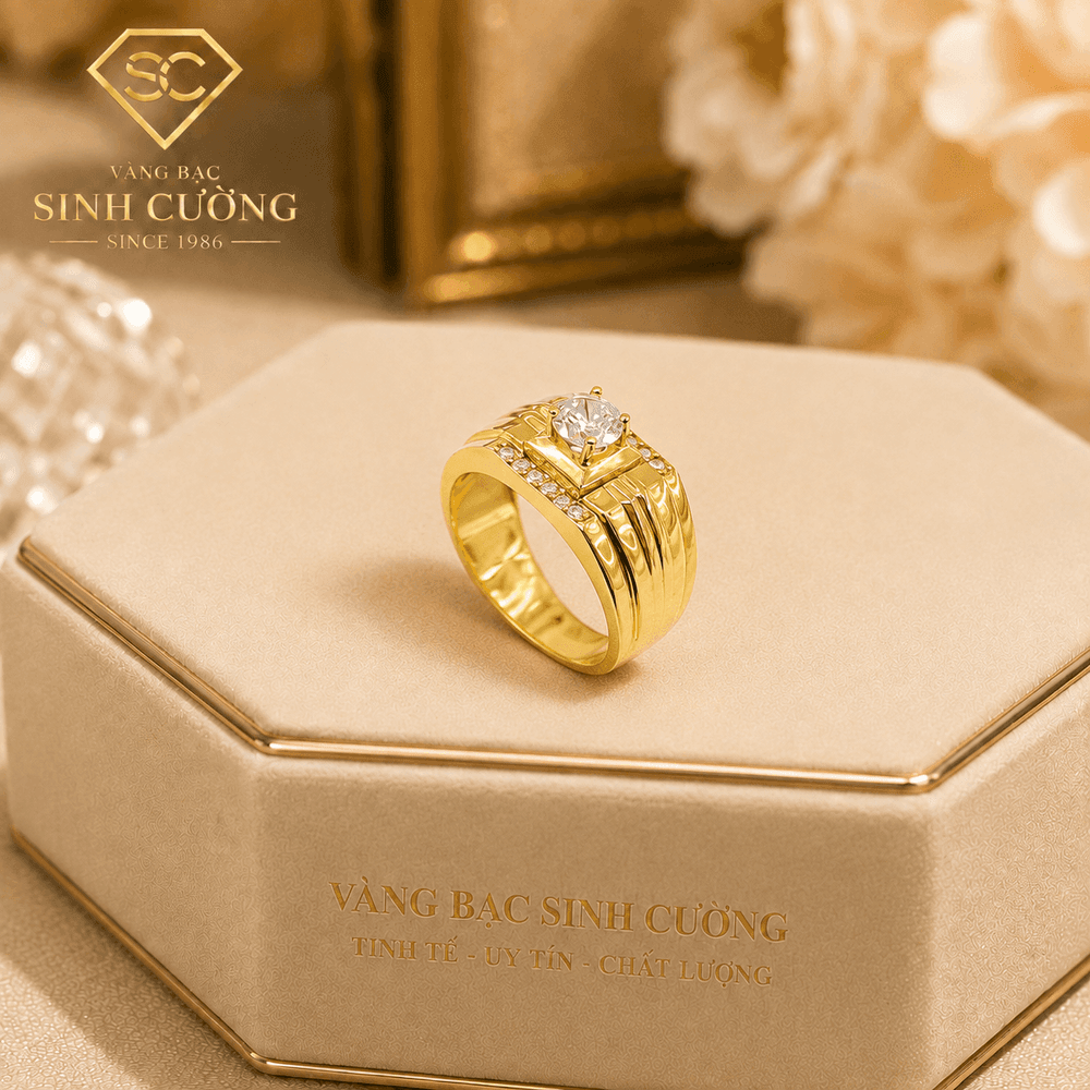 Nhẫn Nam Mạnh Mẽ — Vàng tây 10K