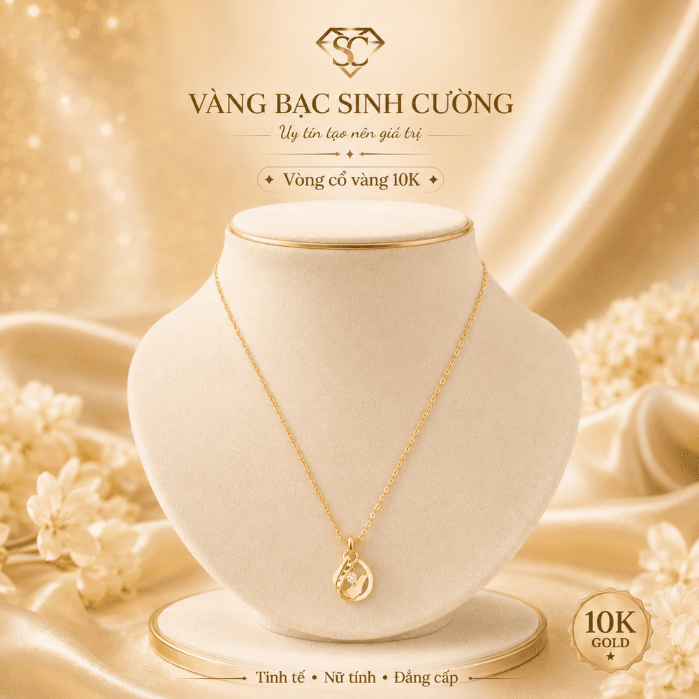 Vòng Cổ Vàng 10K Vũ Điệu Ánh Kim — Vàng tây 10K