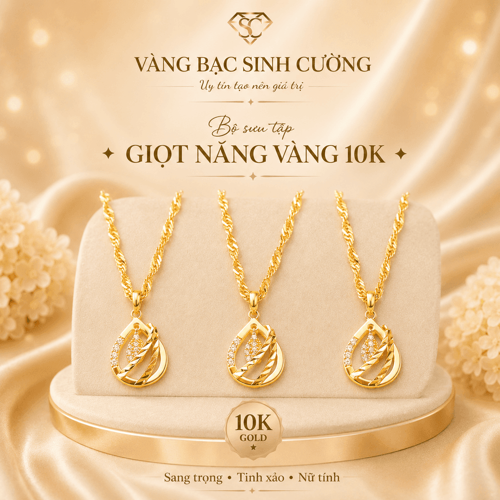 Vòng Cổ Vàng 10K Giọt Nắng — Vàng tây 10K
