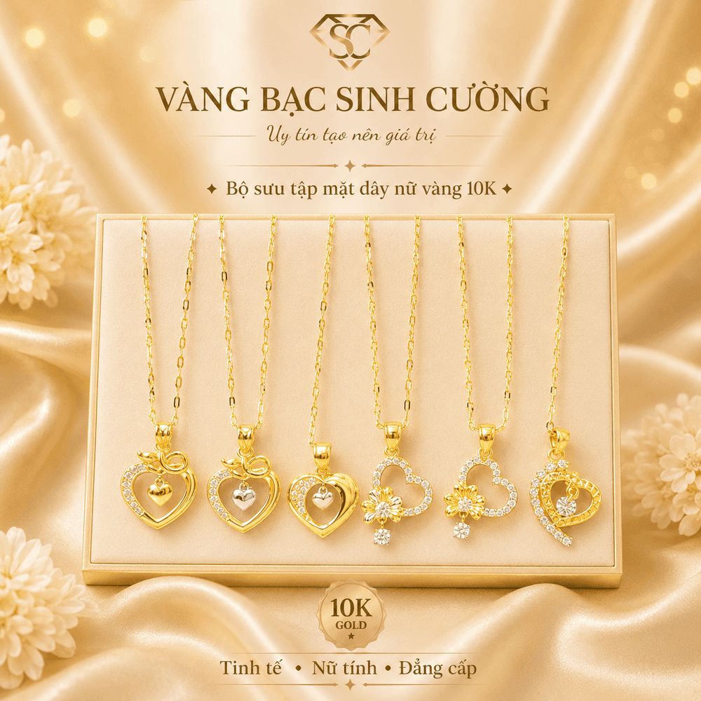 Bộ Sưu Tập Vòng Cổ Nữ Vàng 10K Sweet Heart — Vàng tây 10K